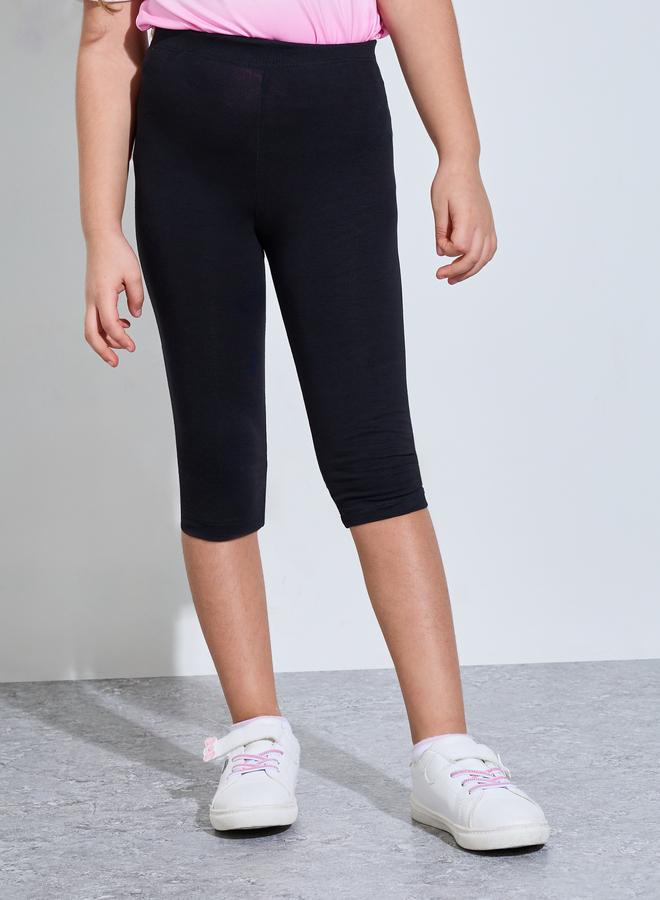 Styli Girls Pack of 2 - Cotton Blend Capri Leggings - Image 5