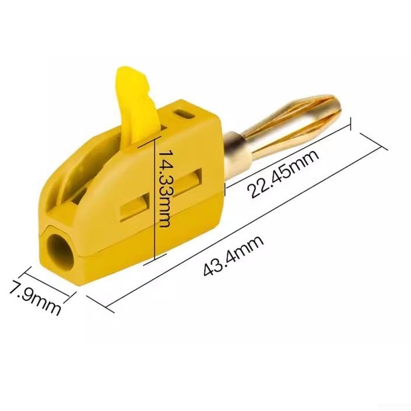 4MM Gold Plated Banana Connectors Yellow 8pcs High Current 32A Efficient Connections - Image 3