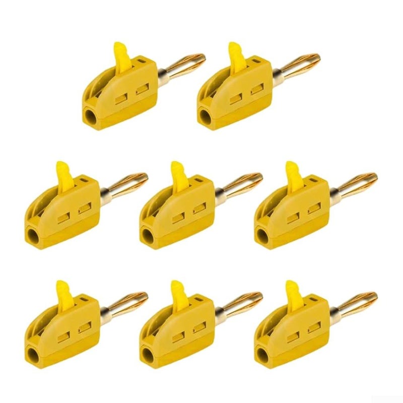 4MM Gold Plated Banana Connectors Yellow 8pcs High Current 32A Efficient Connections - Image 2