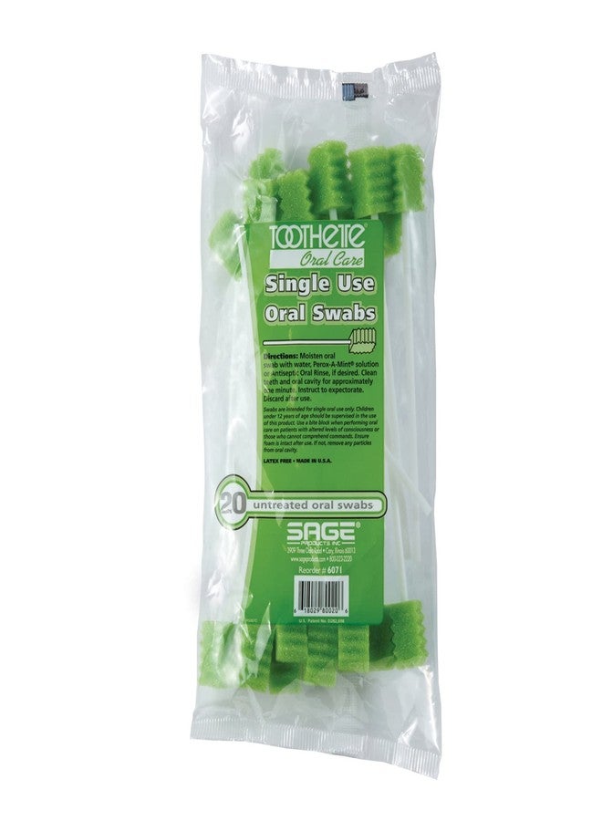 Sage Toothette® Oral Care Plus Dental Swabs - Single Use - Untreated - Bag of 20 Swabs - Image 5