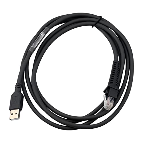 VOTTAN QD2110 QM2110 Barcode Scanner USB A to RJ45 Cable, VOTTAN 2 Meters USB Cable for Datalogic GD/GM/QD Series Bar Code Scanner (2M / 6FT Flatted USB Port) - Image 1