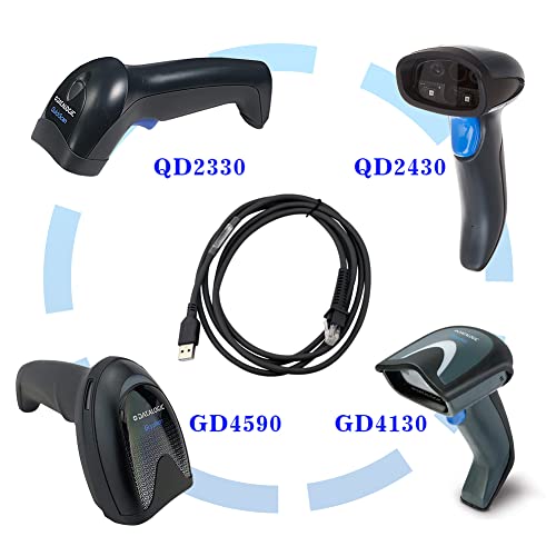 VOTTAN QD2110 QM2110 Barcode Scanner USB A to RJ45 Cable, VOTTAN 2 Meters USB Cable for Datalogic GD/GM/QD Series Bar Code Scanner (2M / 6FT Flatted USB Port) - Image 5