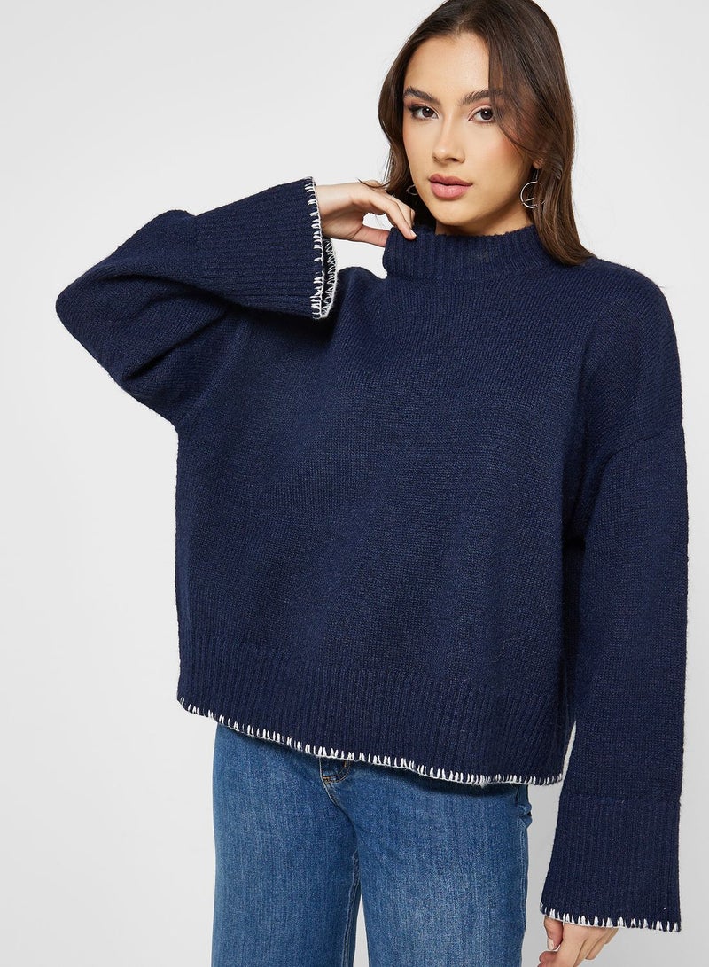 4th & Reckless Round Neck Knitted Sweater - Image 1