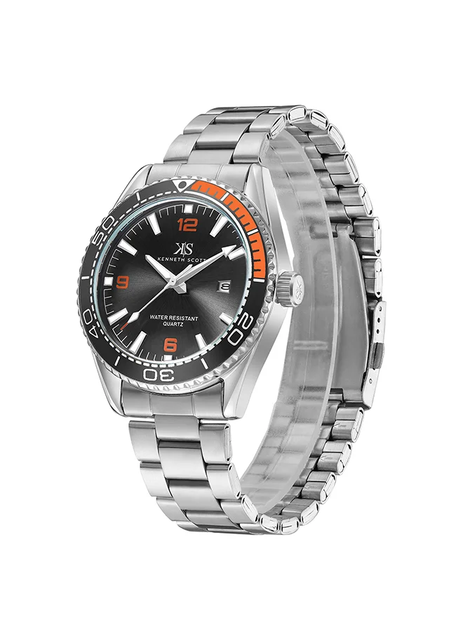 KENNETH SCOTT Kenneth Scott Men's Black Dial Analog Watch - K23024-SBSB