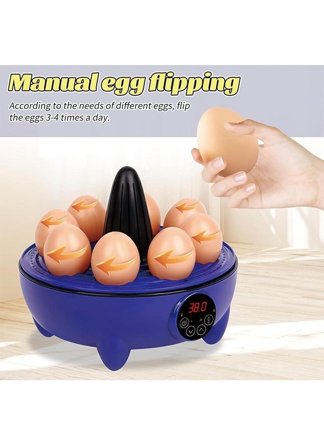 Generic - Egg Incubator, 8 Eggs Poultry Hatcher with Humidity Temperature Control, Mini Chicken Incubator 360 View Poultry Incubator for Hatching Chicks Quail Duck Bird Turkey Eggs(8 Eggs) - Image 1