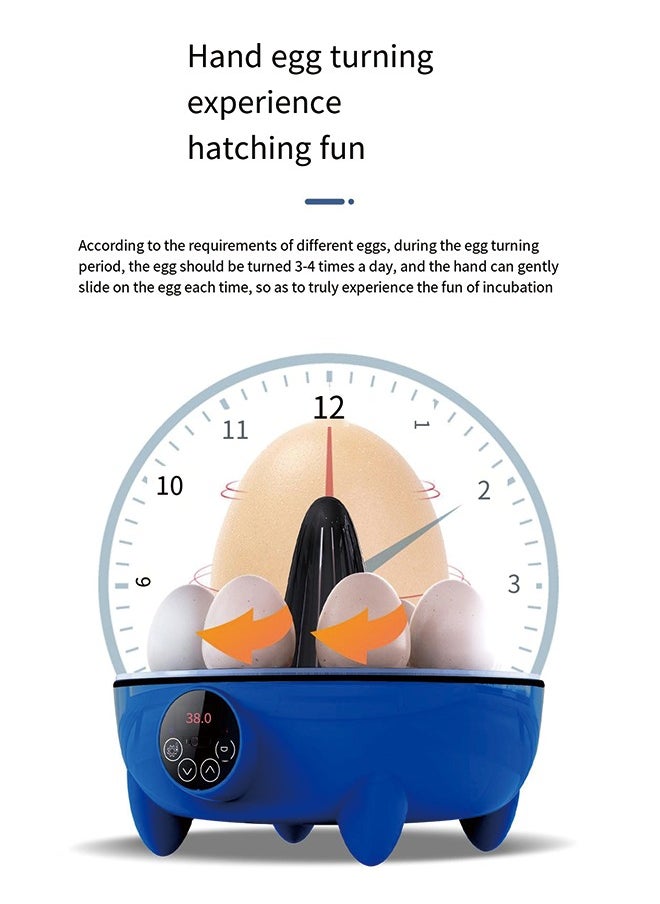Generic - Egg Incubator, 8 Eggs Poultry Hatcher with Humidity Temperature Control, Mini Chicken Incubator 360 View Poultry Incubator for Hatching Chicks Quail Duck Bird Turkey Eggs(8 Eggs) - Image 1