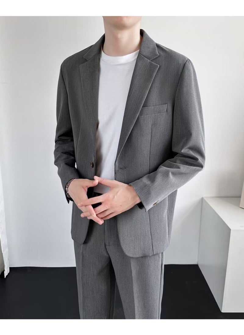Shougu New Business Casual Slim-fit Men's Suit Sets  - Image 3