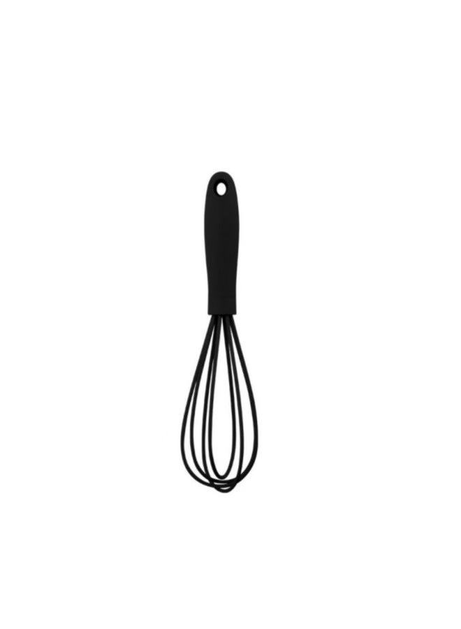 Supply Creative Colorful Color Series 6 Inch Stainless Steel Silicone Egg Beater Multi-color Mini Egg Beater-Color:Black - Image 1