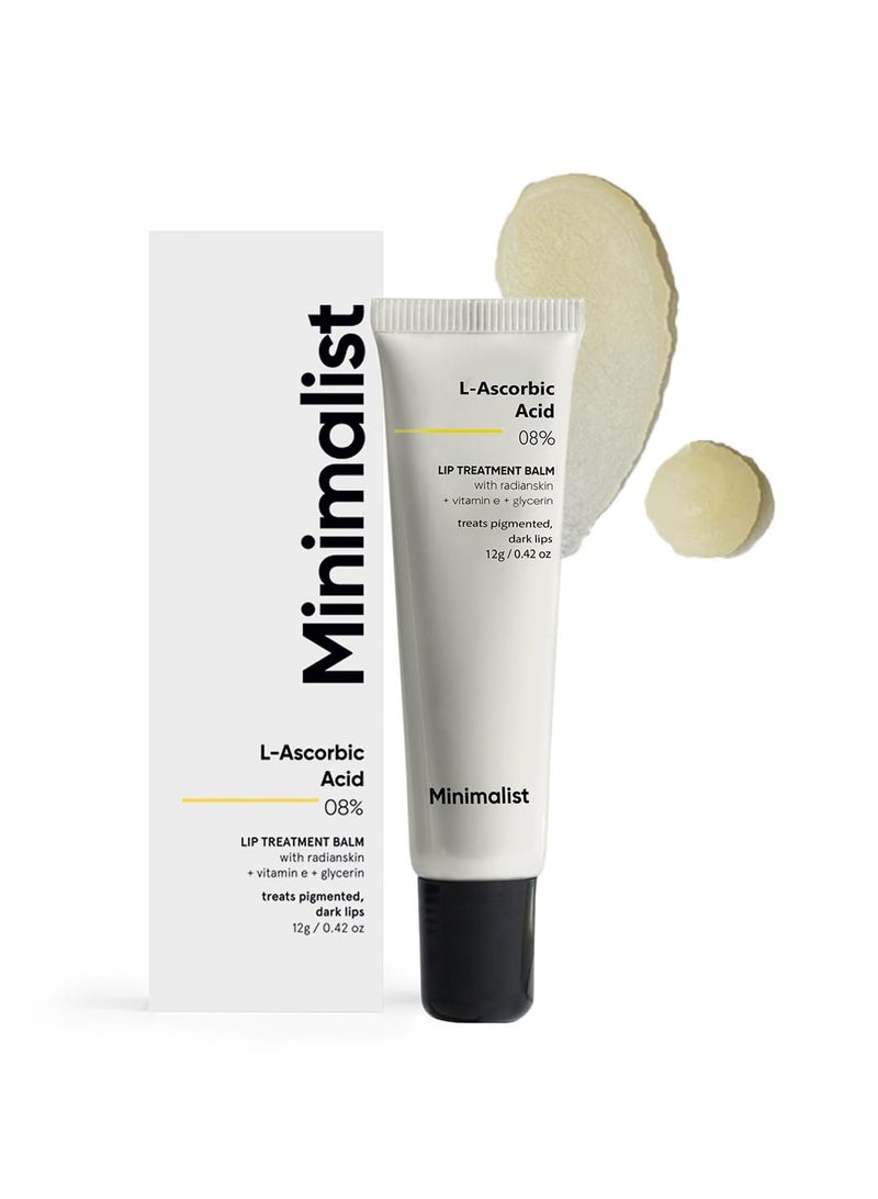 Minimalist 8% L-Ascorbic Acid Lip Treatment Balm with Vitamin E, Radianskin & Glycerine for Pigmented & Dark Lips | For Women & Men | 12 gm - Image 1