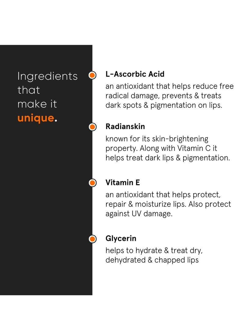 Minimalist 8% L-Ascorbic Acid Lip Treatment Balm with Vitamin E, Radianskin & Glycerine for Pigmented & Dark Lips | For Women & Men | 12 gm - Image 3