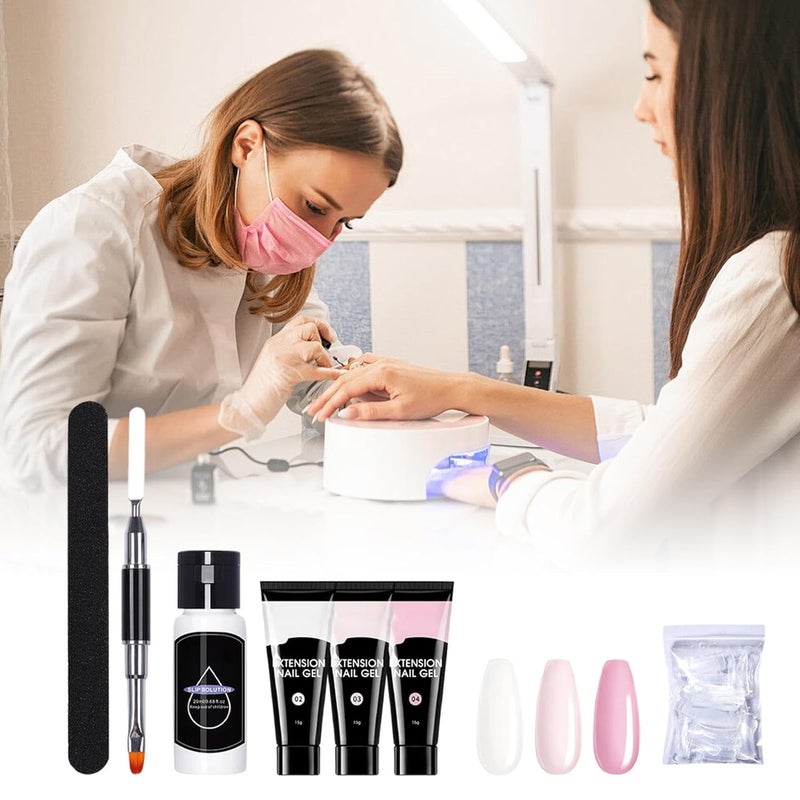 Nail Gel Extension | Manicure Building Gel Set | Nail Strengthening Kit,for Girls Beginners Women Home Salon Beauty Vacation Party Wedding - Image 2