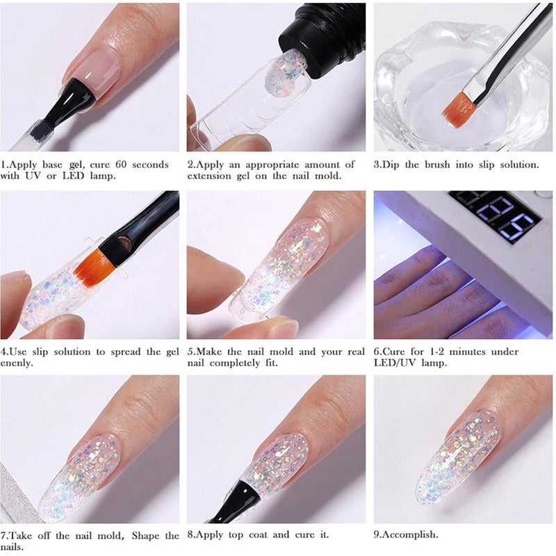 Nail Gel Extension | Manicure Building Gel Set | Nail Strengthening Kit,for Girls Beginners Women Home Salon Beauty Vacation Party Wedding - Image 5