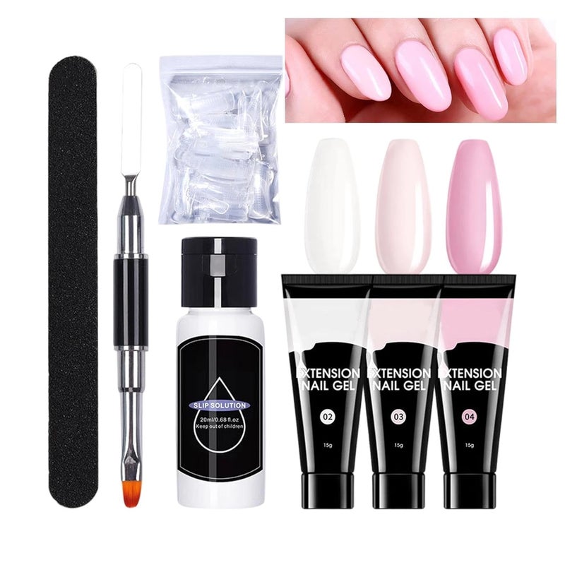 Nail Gel Extension | Manicure Building Gel Set | Nail Strengthening Kit,for Girls Beginners Women Home Salon Beauty Vacation Party Wedding - Image 1