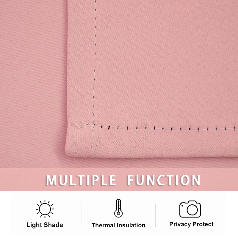 Pickluc Pickluc Cafe Curtain (Half Window Tier Curtain) 36 Inches Length  Rod Pocket Kitchen Curtain  Short Blackout Curtain for Small Window  30"" Wide and 36"" Long  2 Panels  Powder Pink - Image 5