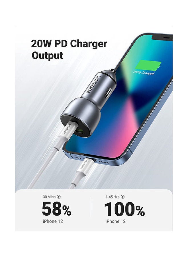 يو جرين 42.5W Car Charger Alu Case Dark - Image 2