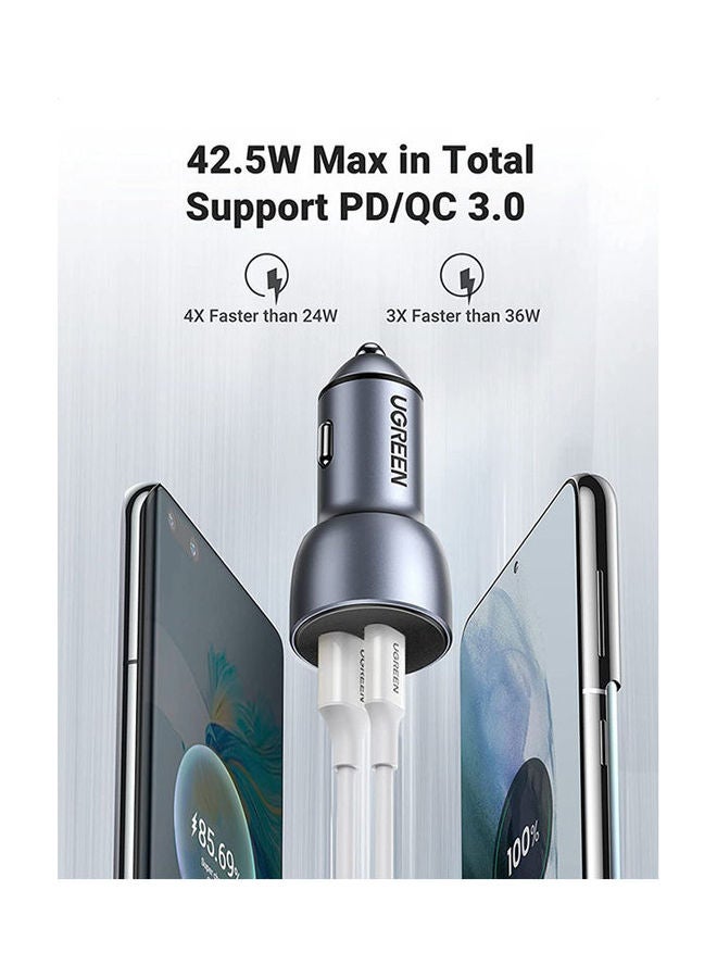 يو جرين 42.5W Car Charger Alu Case Dark - Image 3