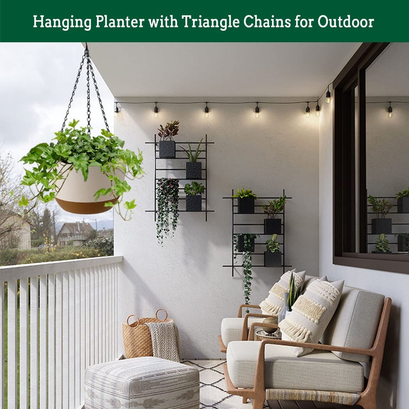 Koalaime Hanging Planters for Indoor Plants, 2 Pack 10 Inch Self Watering Pots with Macrame Plant Hanger, Hanging Baskets Holder for Outdoor Garden Home Ceiling Window Decor - Image 4