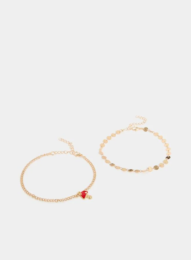 Styli Drop Chain Anklet with Lobster Clasp Closure