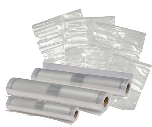 Nesco VS-07V Vacuum Sealer Bag Variety Pack, Bag/Roll Combo, Clear - Image 1