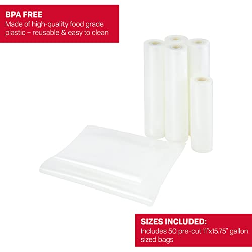 Nesco VS-07V Vacuum Sealer Bag Variety Pack, Bag/Roll Combo, Clear - Image 4