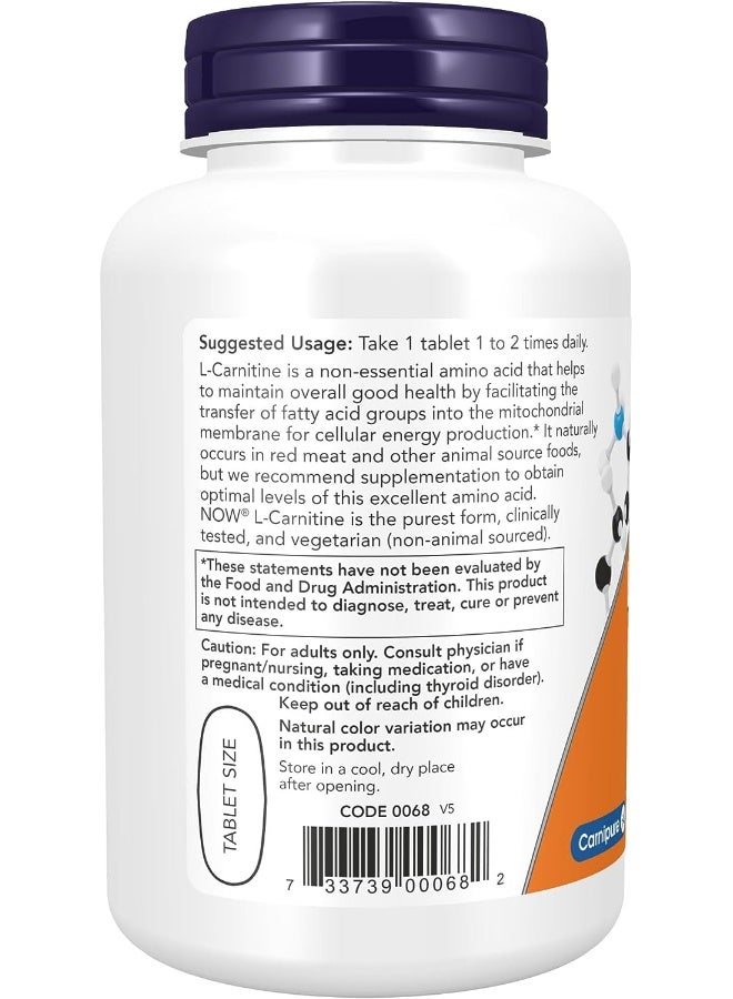 now Lcarnitine 1000Mg Purest Form Amino Acid 100 Tablets - Image 3