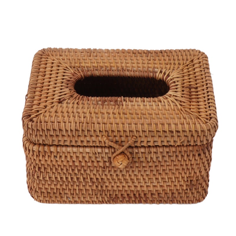 Handwoven Rattan Tissue Box Cover Natural Rectangular Durable Woven Tissue Box Holder - Eco-Friendly Sturdy Storage for Bathroom Living Room Bedroom Decor - Image 5