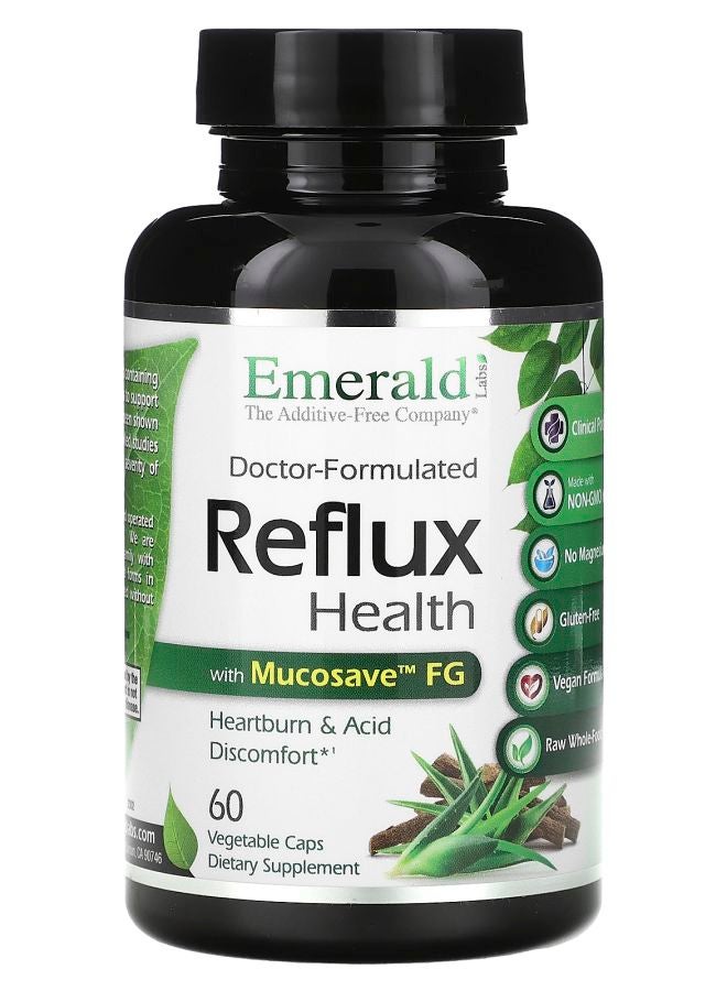 Emerald Laboratories Reflux Health with Mucosave FG 60 Vegetable Caps