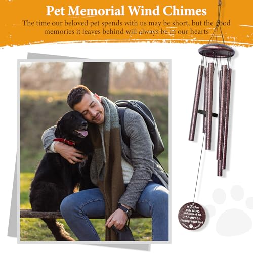 Synhonty Pet Memorial Gifts for Loss of Dog 25 inch pet Memorial Wind Chimes Loss of Dogs Sympathy Gift Dog Remembrance Gift Bereavement Gifts Dogs in Memory of Pets Wind Chimes for Outside Garden - Image 3