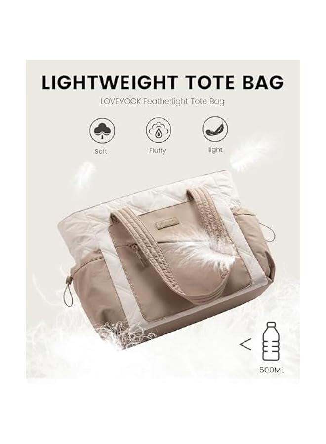 Arabest Tote Bag for Women, Puffer Bag and Work Bags with Zipper for Travel, Daily, School, Quilted Nurse Shoulder, 2pcs - Image 3