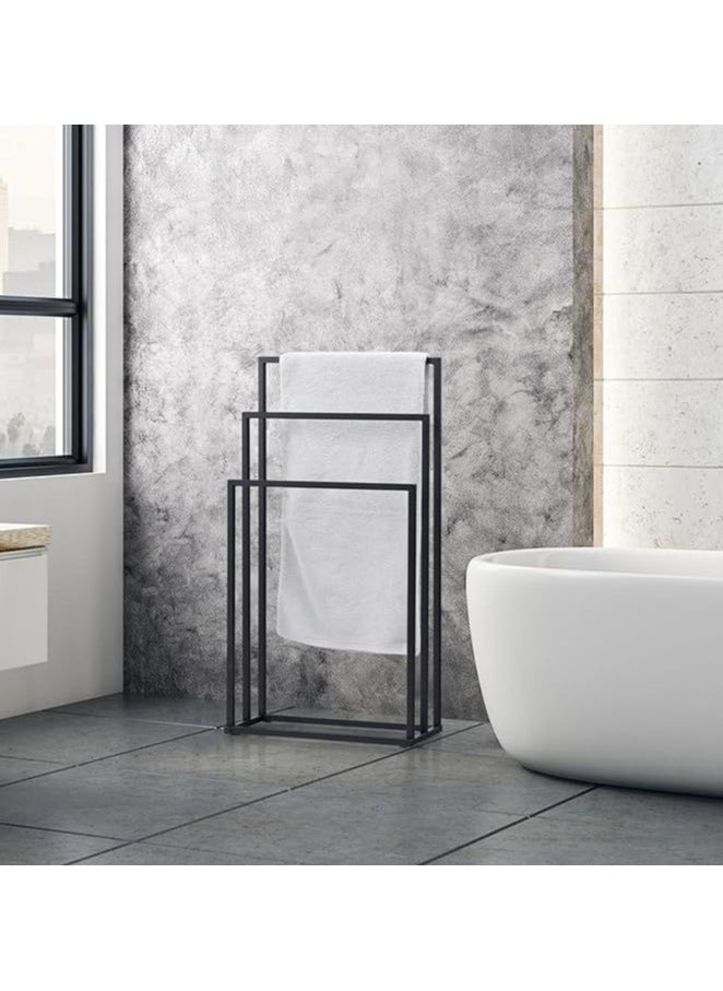 3-Tier Freestanding Towel Rack, Multifunctional Drying Rack, Metal Scarf Rack, for Bedroom, Living Room, Bathroom ﻿
