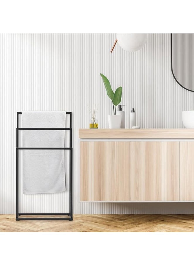 3-Tier Freestanding Towel Rack, Multifunctional Drying Rack, Metal Scarf Rack, for Bedroom, Living Room, Bathroom ﻿