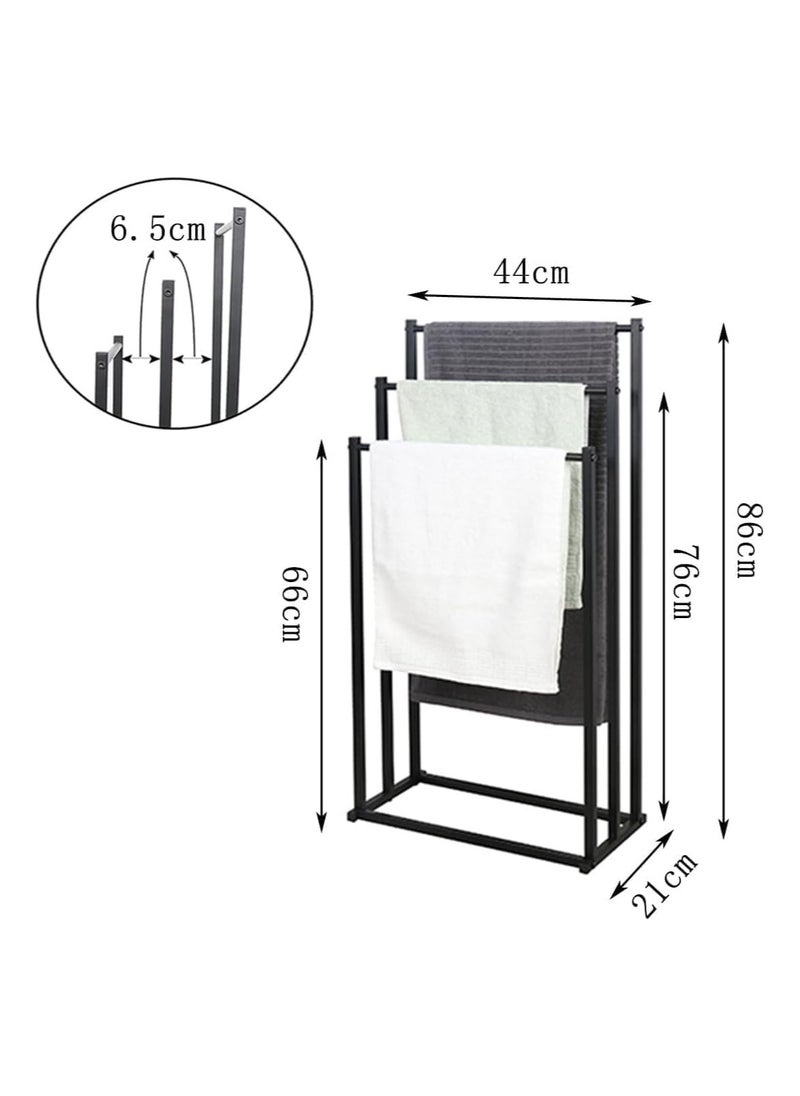 YQbest 3-Tier Freestanding Towel Rack, Multifunctional Drying Rack, Metal Scarf Rack, for Bedroom, Living Room, Bathroom ﻿  - Image 2