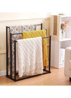 YQbest 3-Tier Freestanding Towel Rack, Multifunctional Drying Rack, Metal Scarf Rack, for Bedroom, Living Room, Bathroom ﻿  - Image 3