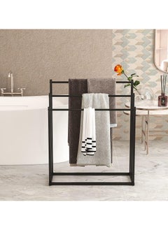YQbest 3-Tier Freestanding Towel Rack, Multifunctional Drying Rack, Metal Scarf Rack, for Bedroom, Living Room, Bathroom ﻿  - Image 5