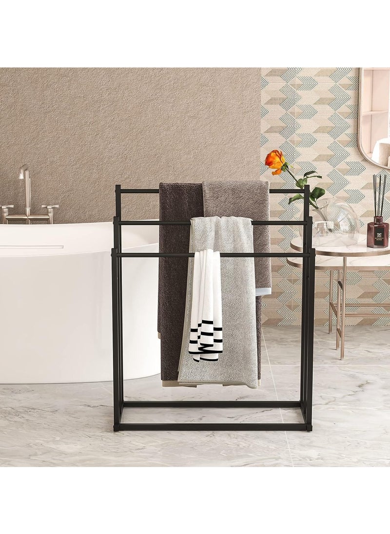 YQbest 3-Tier Freestanding Towel Rack, Multifunctional Drying Rack, Metal Scarf Rack, for Bedroom, Living Room, Bathroom ﻿  - Image 5