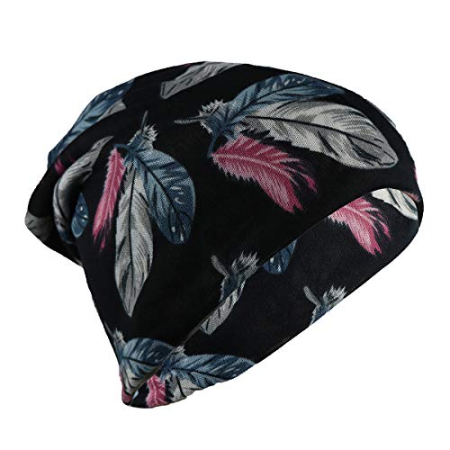 iSWEVEN Cotton Slouchy Beanie and Skull Cap for Summer, Winter, Autumn & Spring Season, Can be Used as a Helmet Cap Too - Free Size (7055A, Multicolor) - Image 2