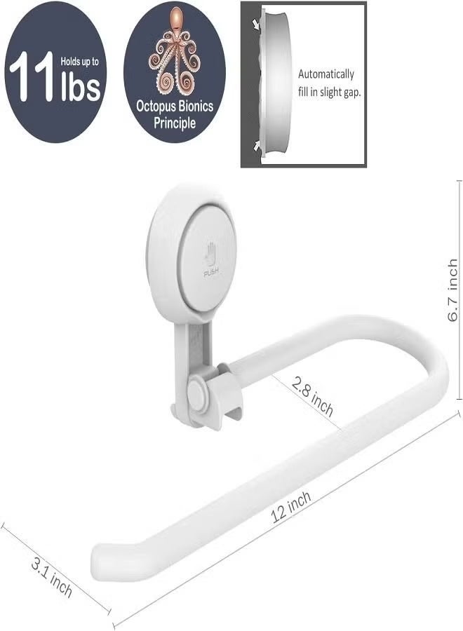 Kitchen Tissue Roll Holder Vacuum Suction Wall Mounted Organizer Tissue Holder and Suction Cup Clear Hanger Toilet Paper Roll Holder - Image 2