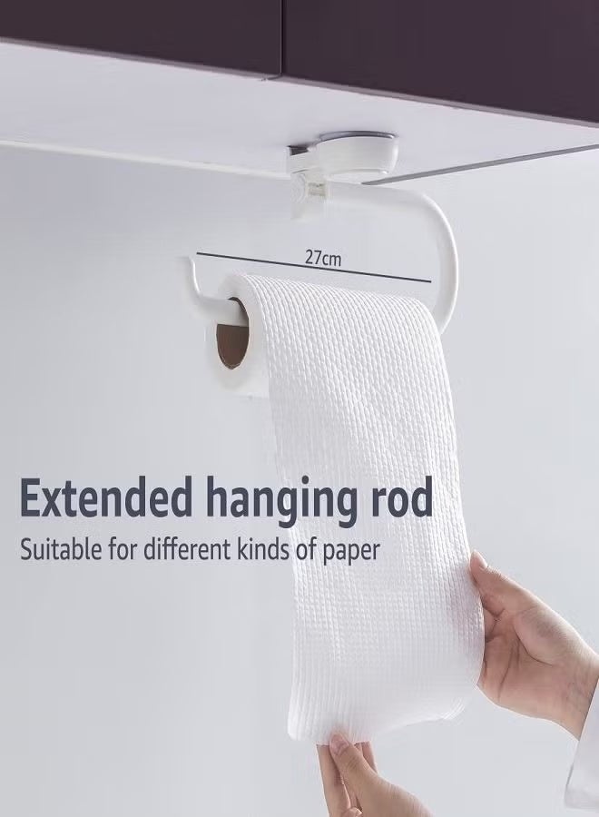 Kitchen Tissue Roll Holder Vacuum Suction Wall Mounted Organizer Tissue Holder and Suction Cup Clear Hanger Toilet Paper Roll Holder - Image 4