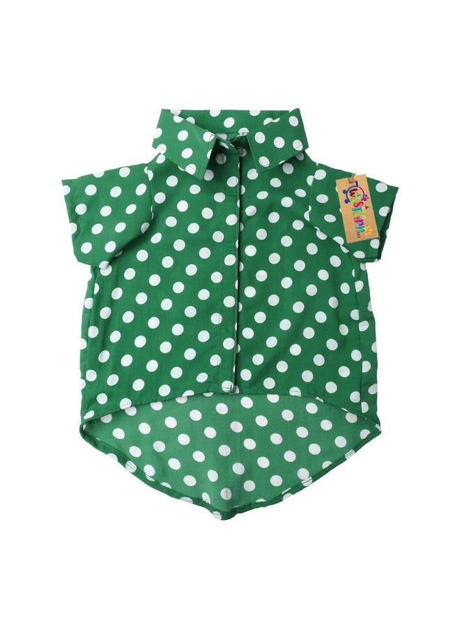 ويستيرن إرا قميص كلاب أساسي قابل للتنفس مطبوع عليه قطن، قميص فائق النعومة، قميص خفيف الوزن رقيق لطيف لحيواناتك الأليفة، ملابس كلاب مريحة للغاية (متوسط - 18 بوصة) (أخضر بولكا) - Image 5