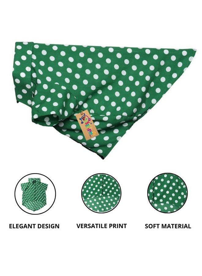 ويستيرن إرا قميص كلاب أساسي قابل للتنفس مطبوع عليه قطن، قميص فائق النعومة، قميص خفيف الوزن رقيق لطيف لحيواناتك الأليفة، ملابس كلاب مريحة للغاية (متوسط - 18 بوصة) (أخضر بولكا) - Image 2