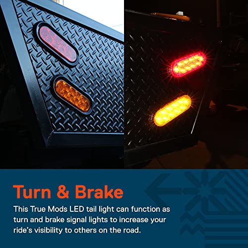 ONLINE LED STORE TRUE MODS 2 Red + 2 White 6" Oval LED Trailer Tail Light Kit [DOT FMVSS 108] [Grommets & Plugs] [IP67 Waterproof] [Stop Brake Turn Reverse] Back Up Trailer Lights for Marine Boat RV Flatbed Truck - Image 4