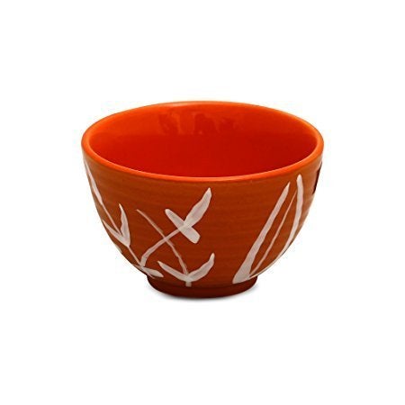 Caffeine Ceramic Handmade Orange Bamboo Dessert Bowl Set of 6 150 ml - Image 3