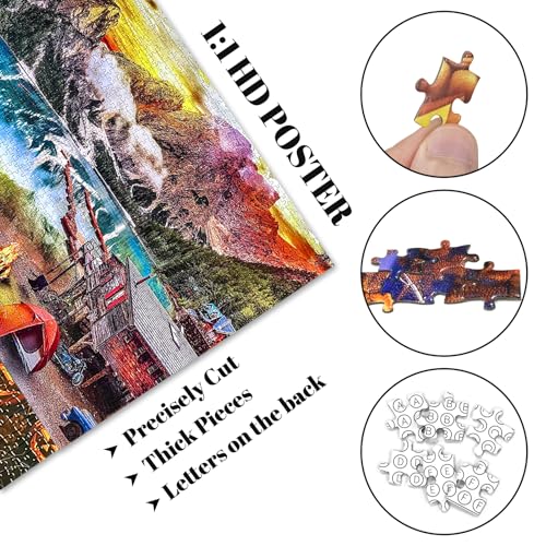 Nattork Jigsaw Puzzles 2000 Pieces for Adults, Families Lakeside View Pieces Fit Together Perfectly - Image 2