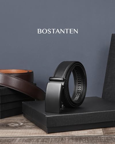 Bostanten حزام بوسطانتن للرجال من الجلد مع مشبك قابل للتعديل، يناسب الملابس الرسمية والكاجوال - Image 5