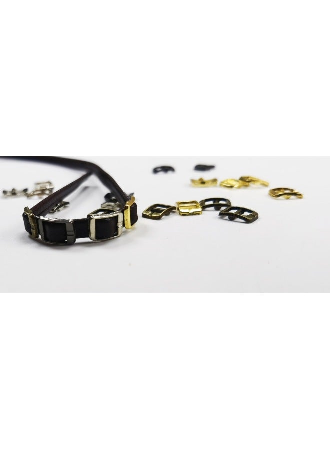 Buckle Mini Long Square Strap Bjd Doll Japanese Buckle Metal Buckle Belt Buckle Accessories Doll Clothes 4mm Buttons-Height:10 Pieces Of Each Color With Needles  - Image 2