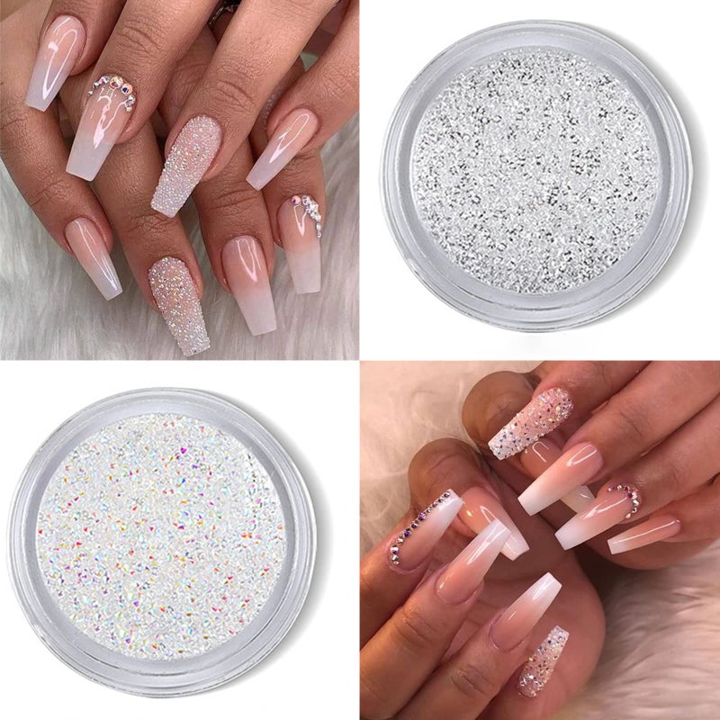 VOTACOS 4 Boxes Flatback Rhinestones and Pearls Nail Charms for Acrylics - Crystals, Half Rounds, and Accessories for DIY Nail Art Decor - Image 4