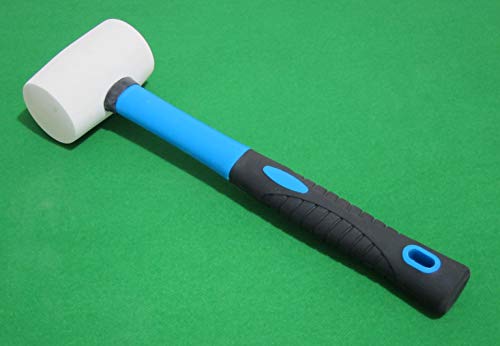 FITOOL 8-Ounces White Solid Rubber Mallet, Fiberglass Handle with Soft Rubber Grip, Total Weight 0.88LB, Non Marking Hammer (8oz) - Image 2