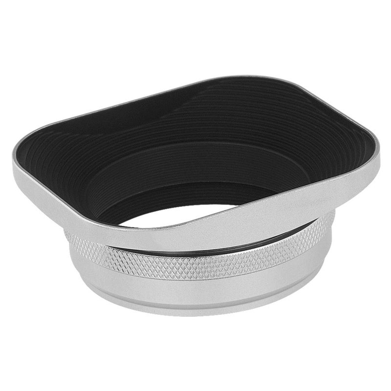 Haoge LH-EW3 Square Metal Lens Hood with 49mm Adapter Ring with Cap for Fujifilm Fuji FinePix X100 X100S X100T X100F X70 X100V Camera Replaces Fujifilm LH-X100 AR-X100 LH-X70 Silver - Image 3