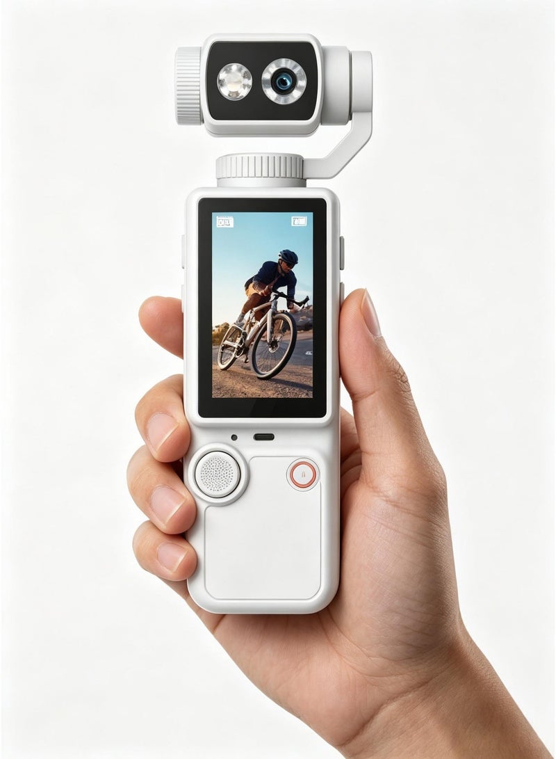 Kalobee Pocket3 Pro 4K Ultra HD Handheld Camera, 3-Axis Gimbal Stabilization, Autofocus, Stereo Audio Recording, Portable Digital Video Camera for Vlogging, Travel, Outdoor Activities & Content Creation, White - Image 2