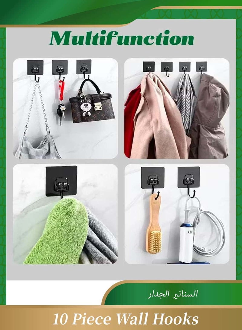 Anmi 10 Piece Wall Hooks, Self Adhesive Hook, Without Nails Drill Free Strong Sticky Hook, Hanging Heavy Duty Hooks for Home, Bathroom, Kitchen, Office - Image 2